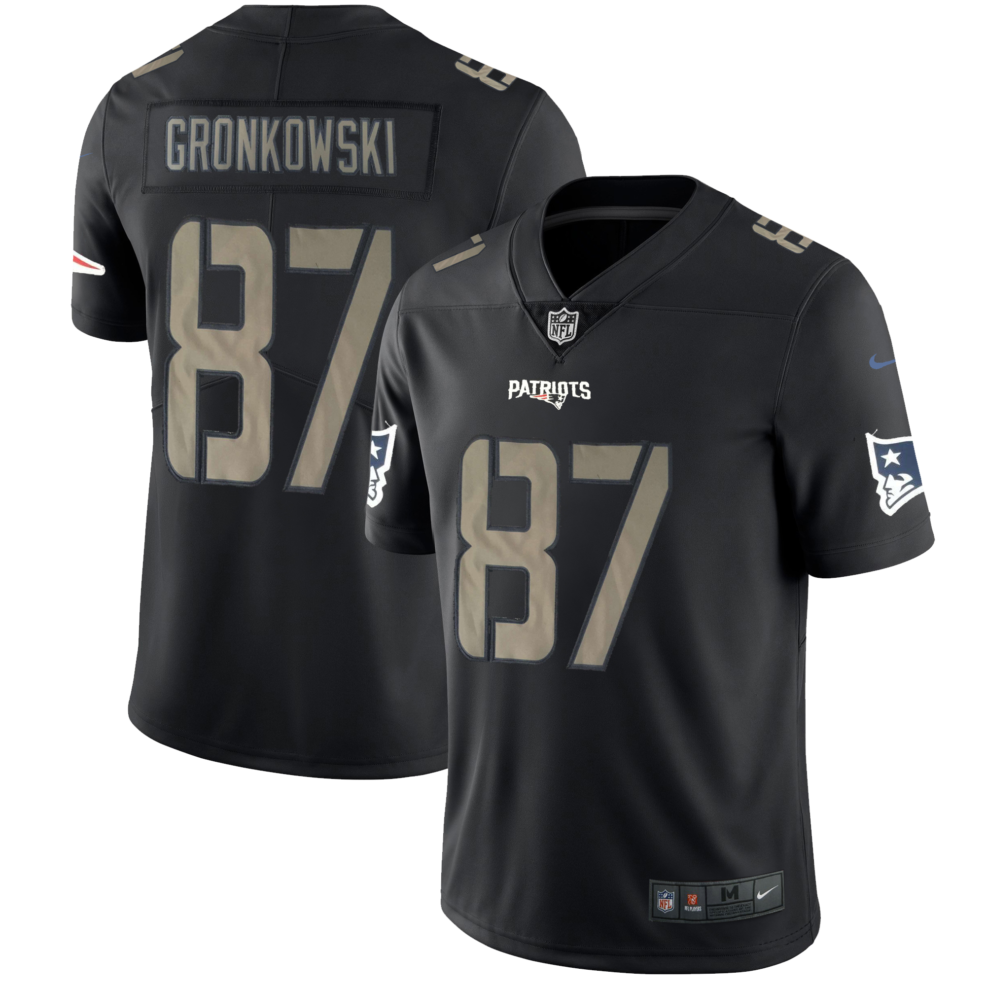 Men's Patriots #87 Rob Gronkowski 2018 Black Impact Limited Stitched NFL Jersey